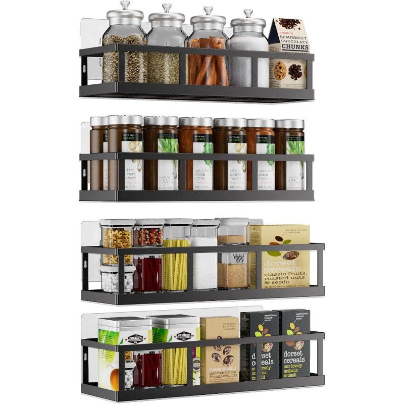 4‑Pack Wall‑Mounted Metal Storage Baskets