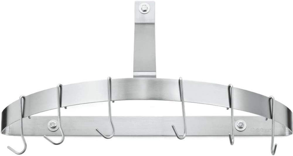 Half‑Circle Brushed Stainless Wall Pot Rack