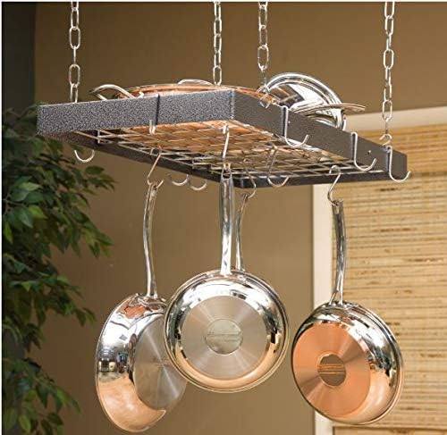 30‑in Hammered Steel Rectangular Pot Rack