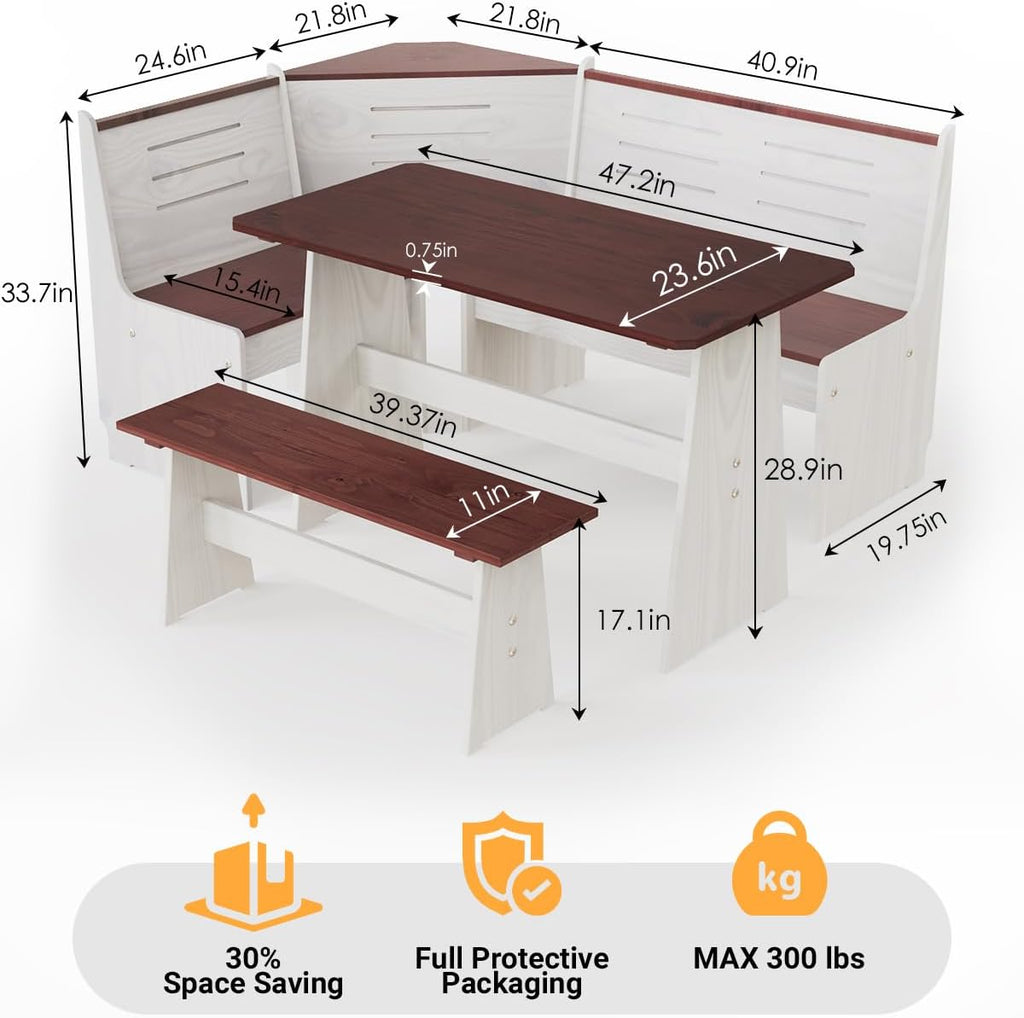 Corner Breakfast Nook Set 3‑5 People