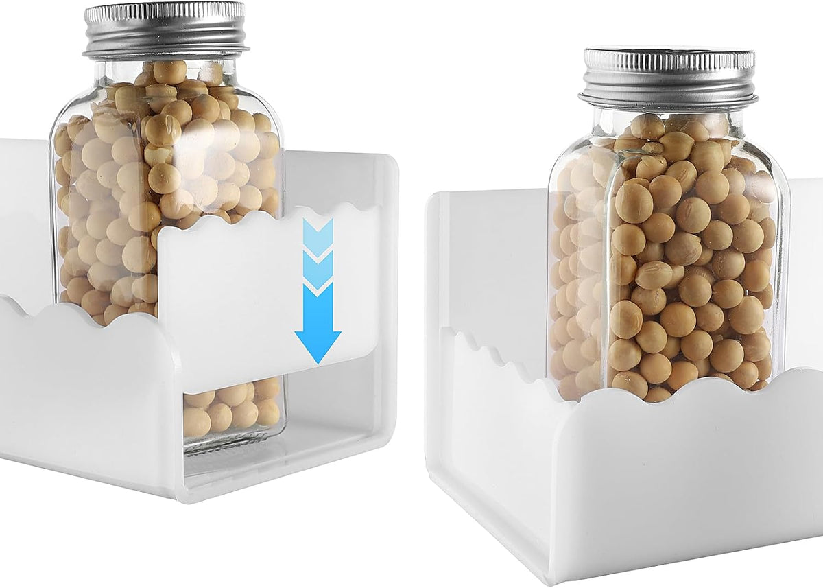 4‑Pack White 10‑Inch Wall‑Mounted Spice Rack