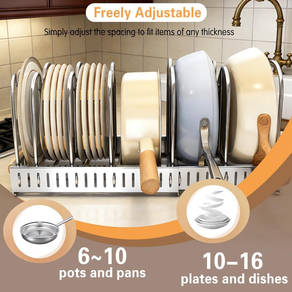 304 Stainless Steel Cabinet Pot Organizer