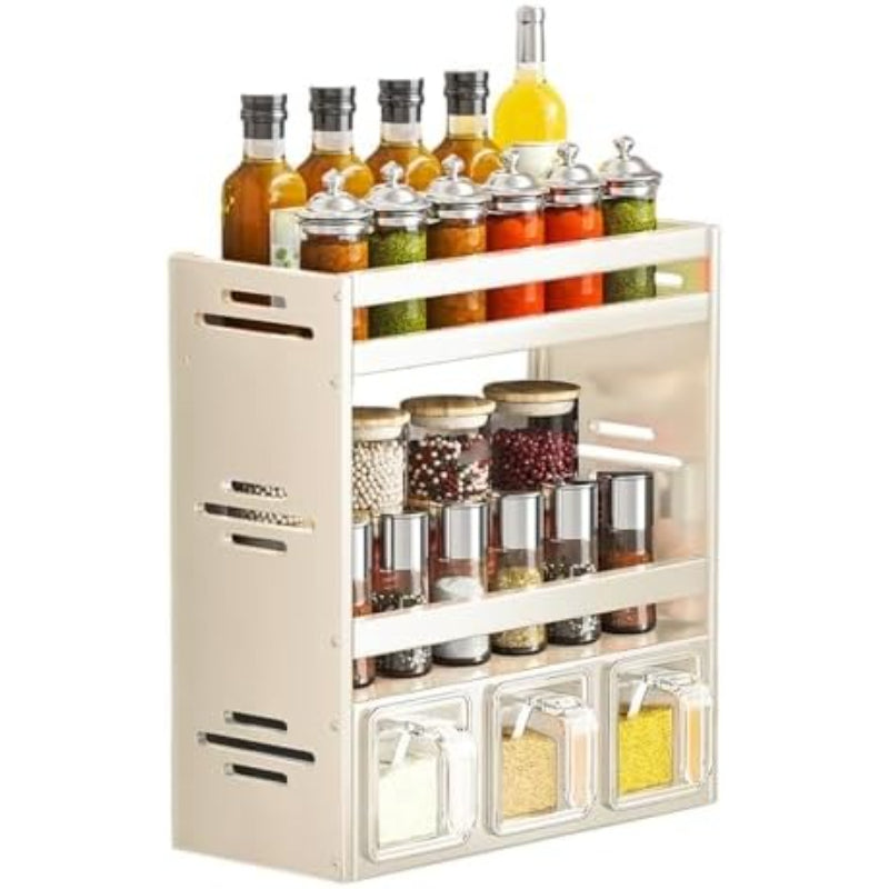 Black & White Wall‑Mounted Spice Organizer Rack