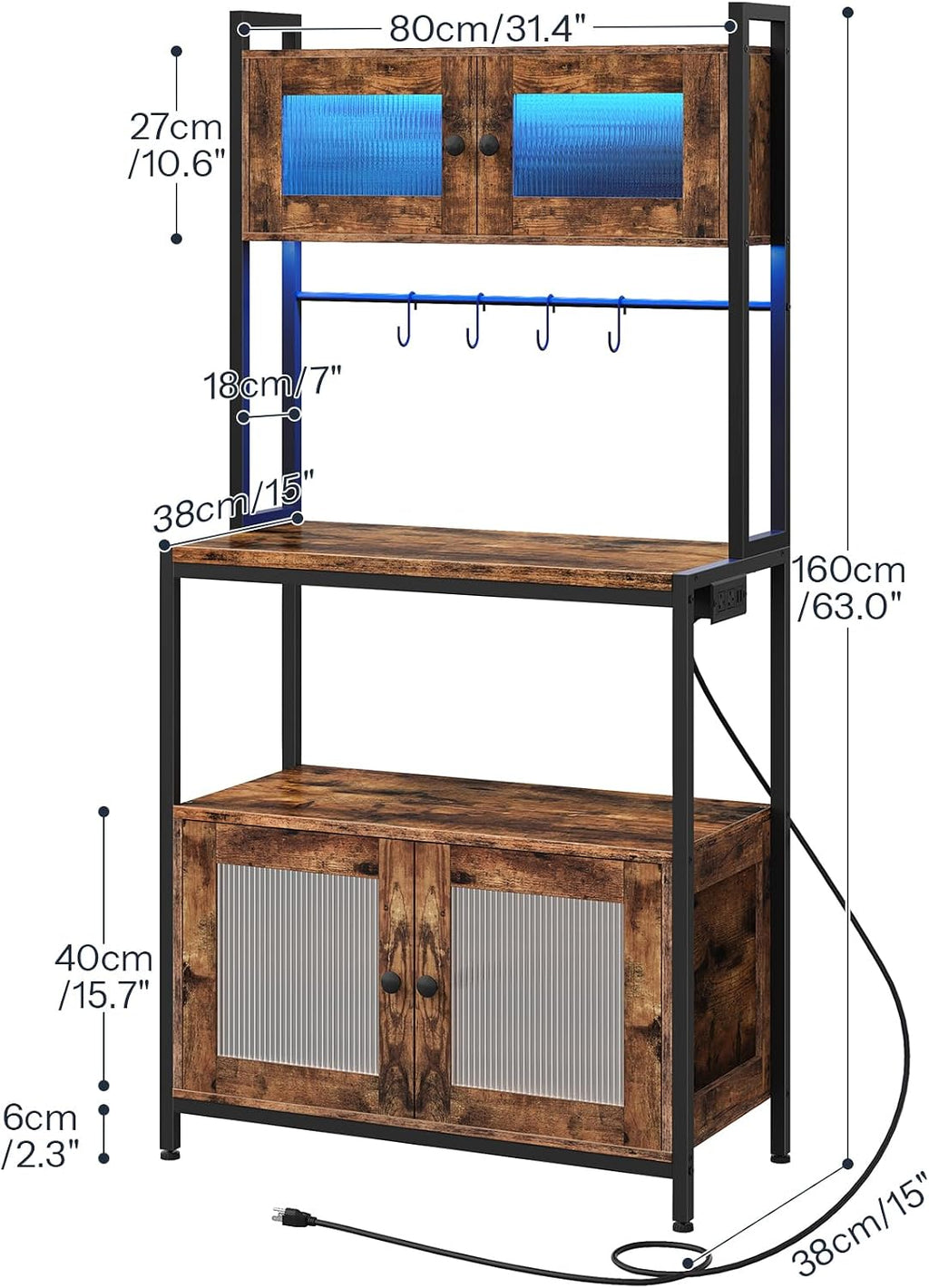 5‑Tier LED Bakers Rack BF