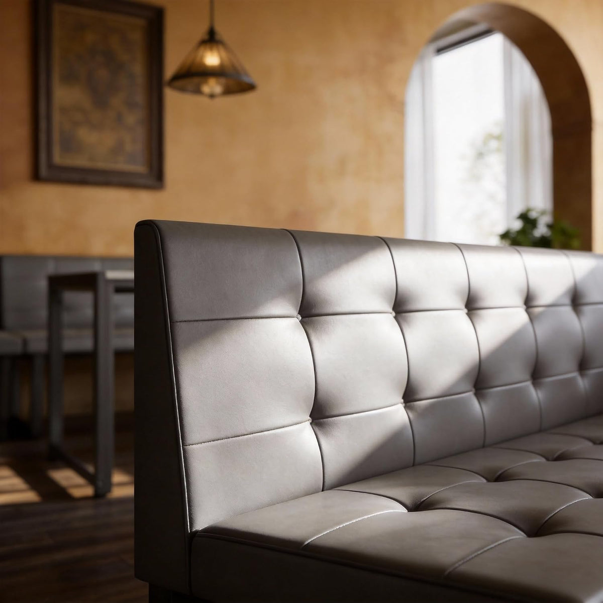 5‑Piece Grey Upholstered Corner Dining Set
