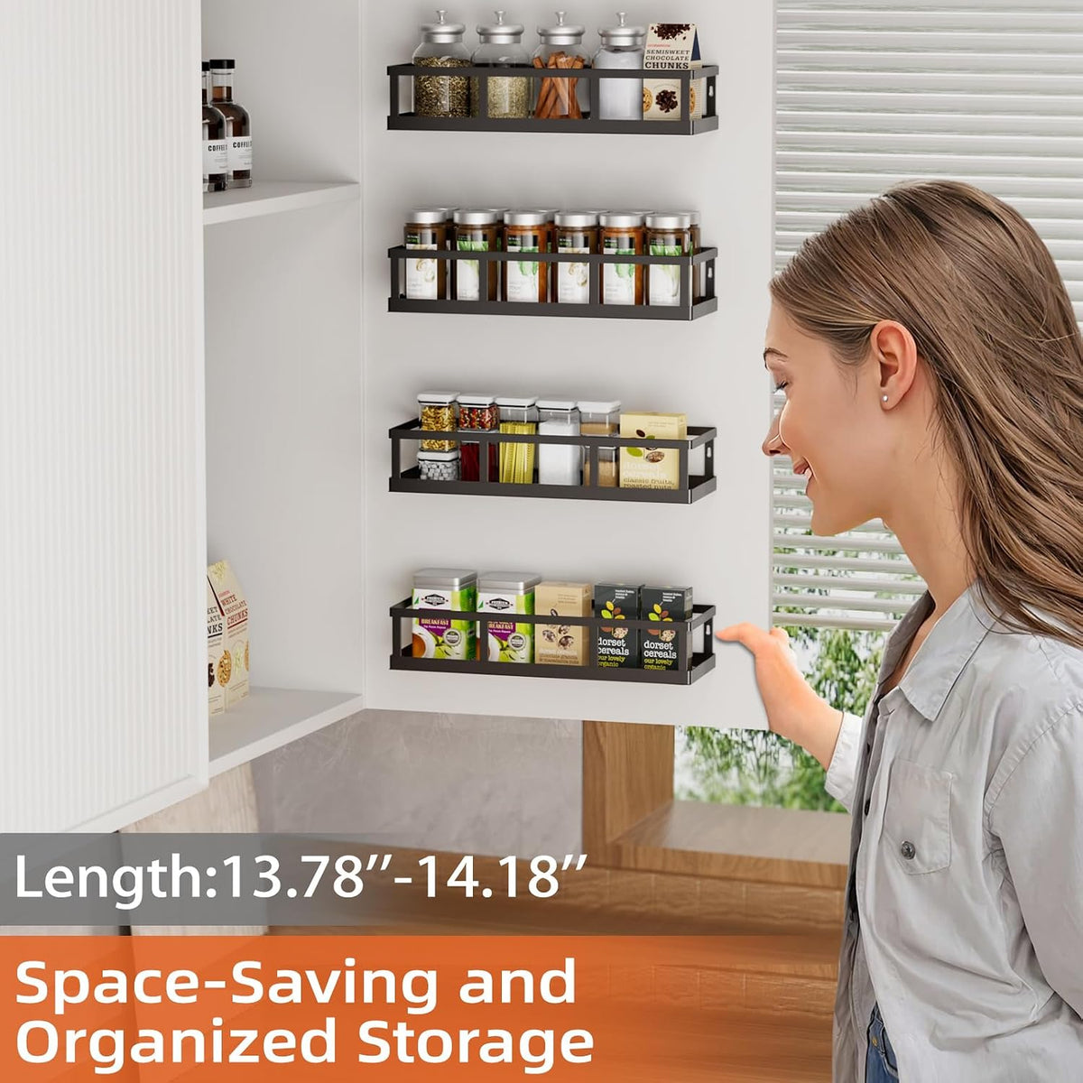 4‑Pack Wall‑Mounted Metal Storage Baskets