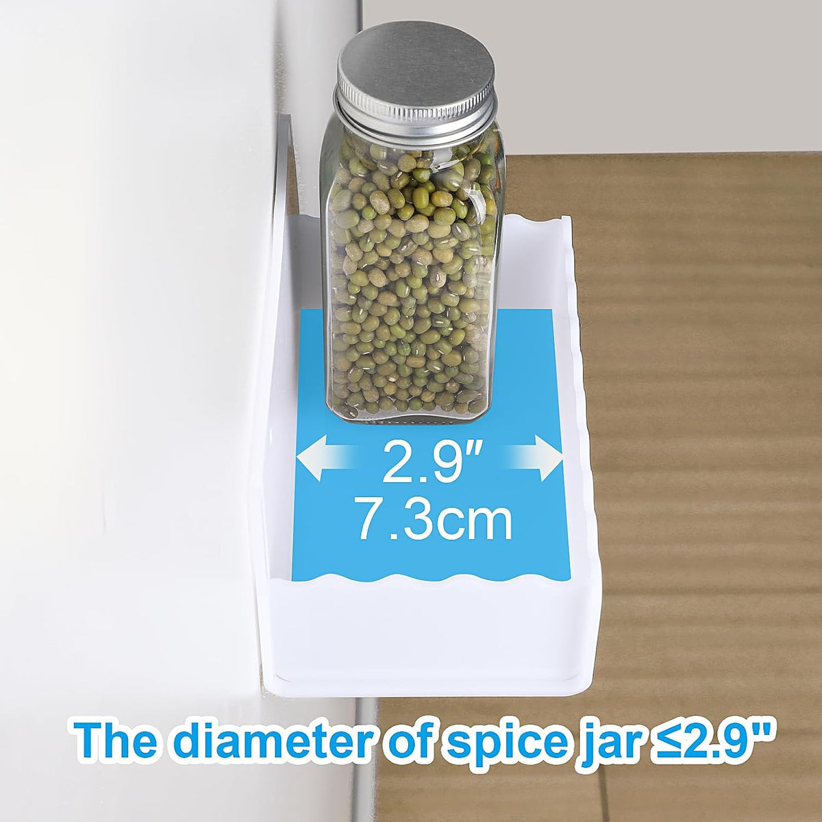 4‑Pack White 10‑Inch Wall‑Mounted Spice Rack