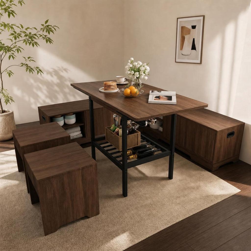 6‑Piece Extendable Breakfast Nook Dining Set