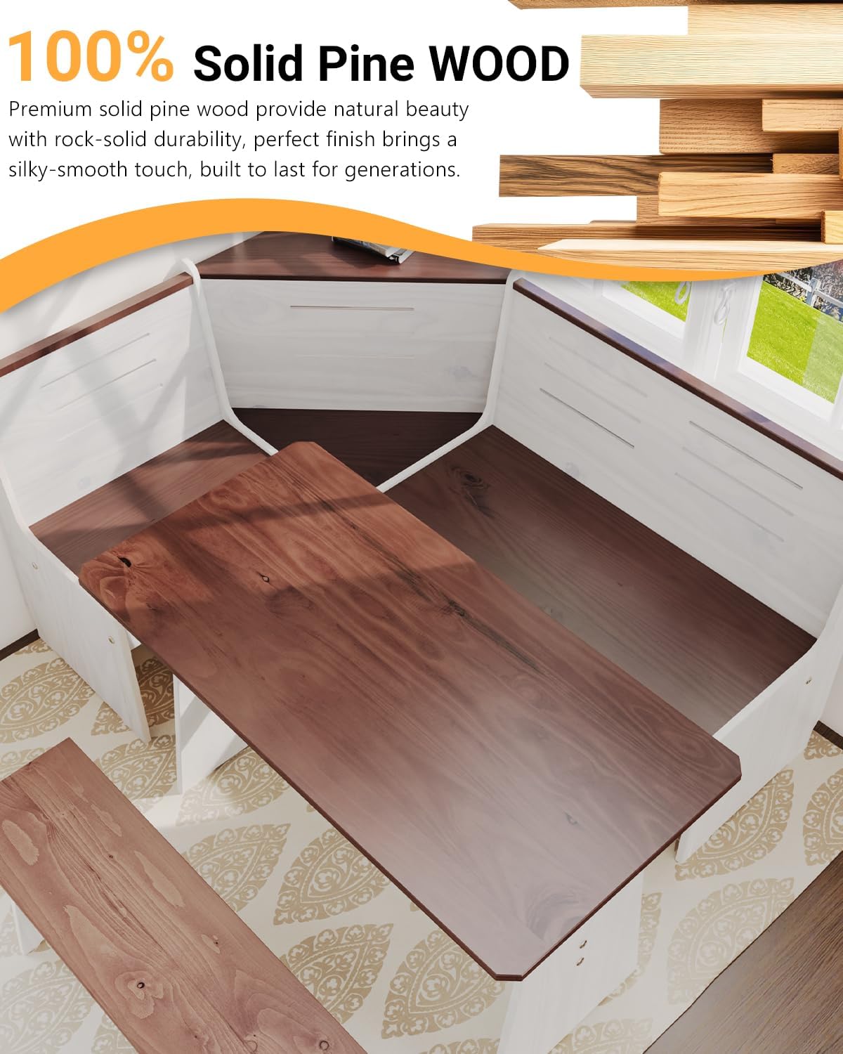 Corner Breakfast Nook Set 3‑5 People