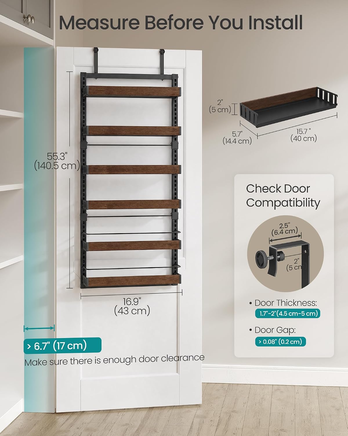 6‑Tier Over‑the‑Door Spice Organizer