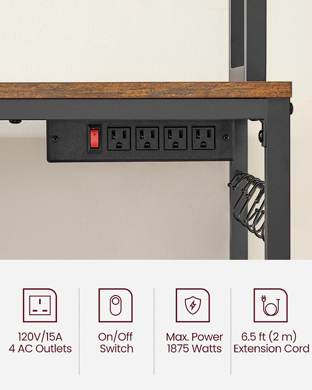 Bakers Rack with Power Outlet