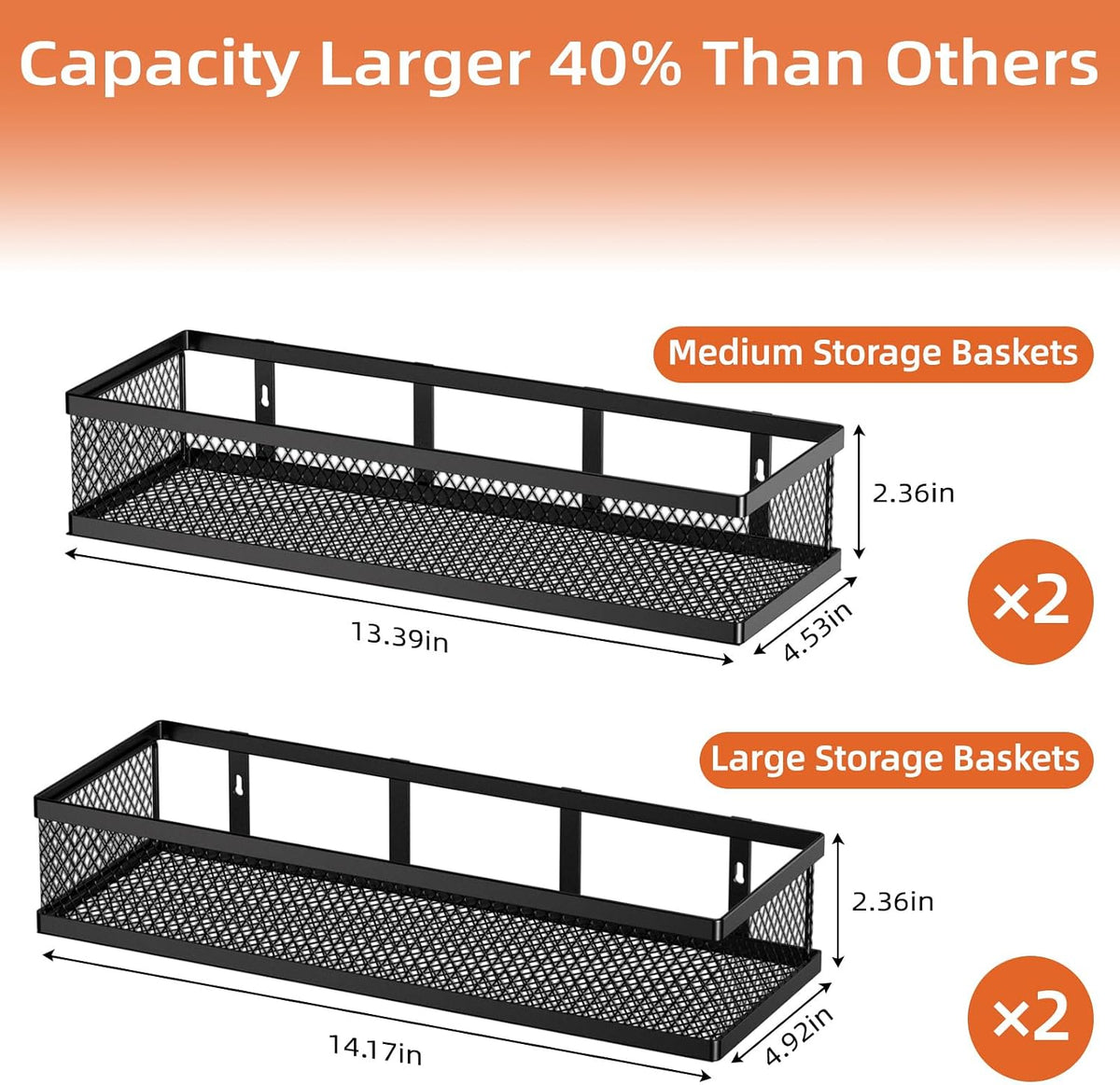 4‑Pack Wall‑Mounted Metal Spice Baskets