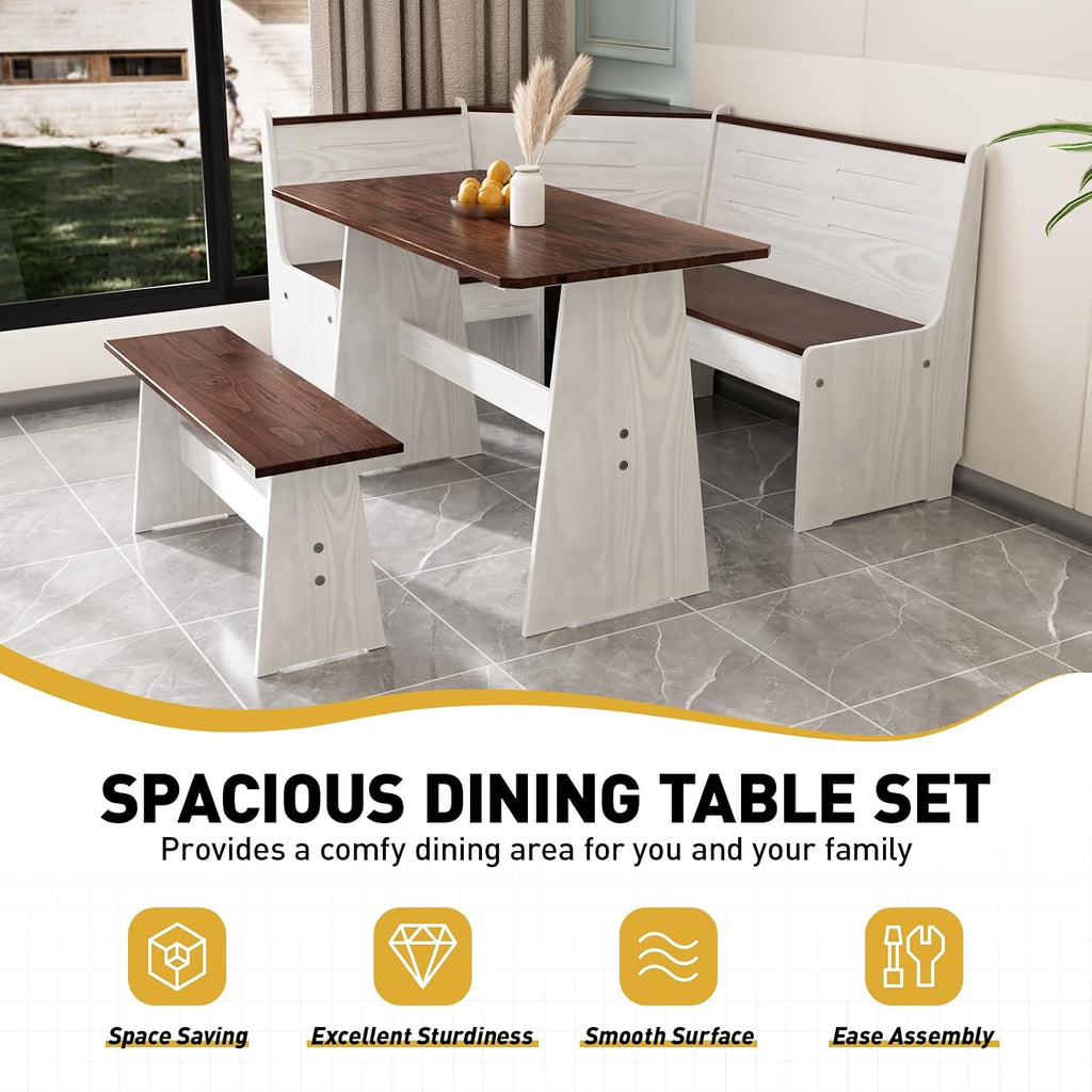 Corner Breakfast Nook Dining Set 4‑6 People