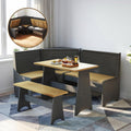 Black Solid Wood Corner Breakfast Nook