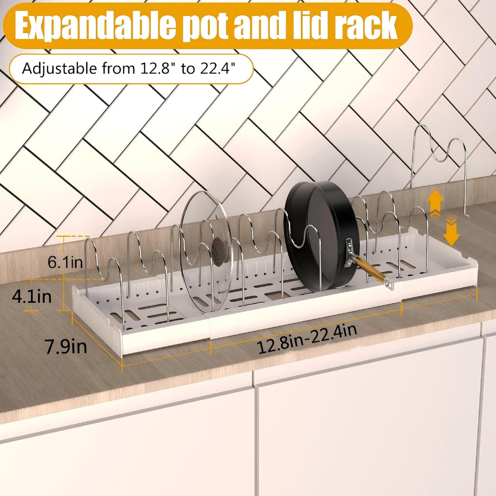 2‑Pack Expandable Cabinet Pot & Lid Organizer