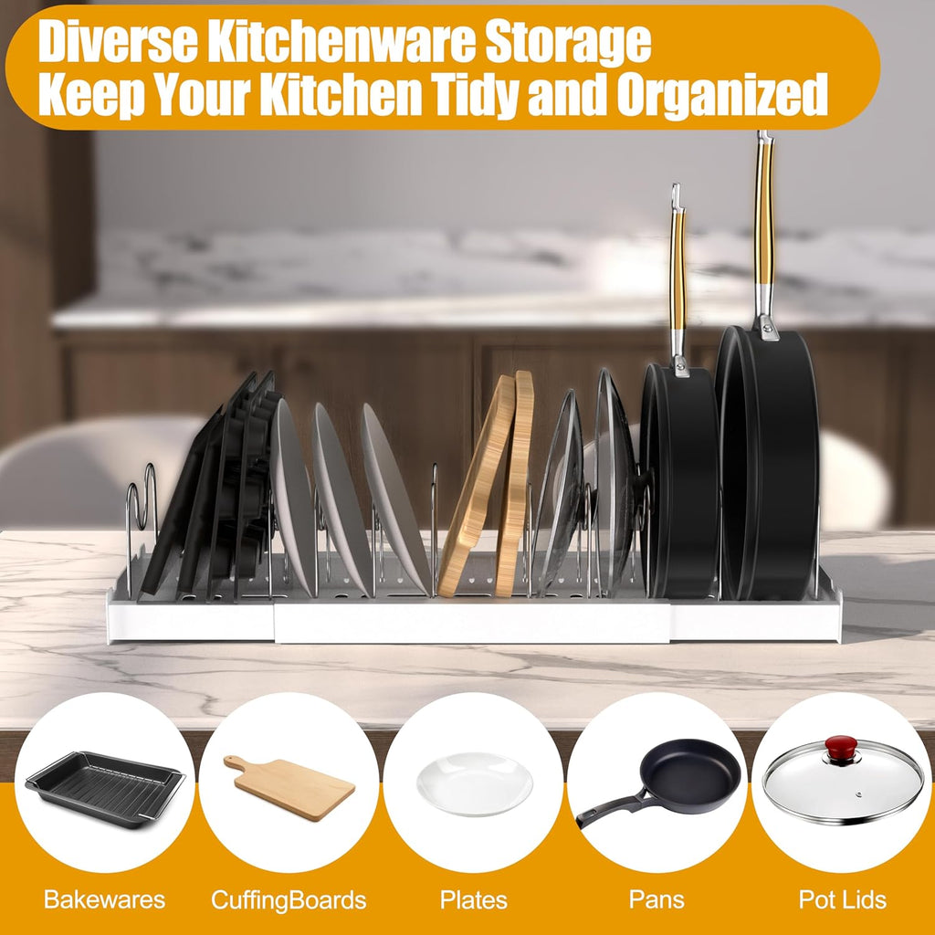 2‑Pack Expandable Cabinet Pot & Lid Organizer