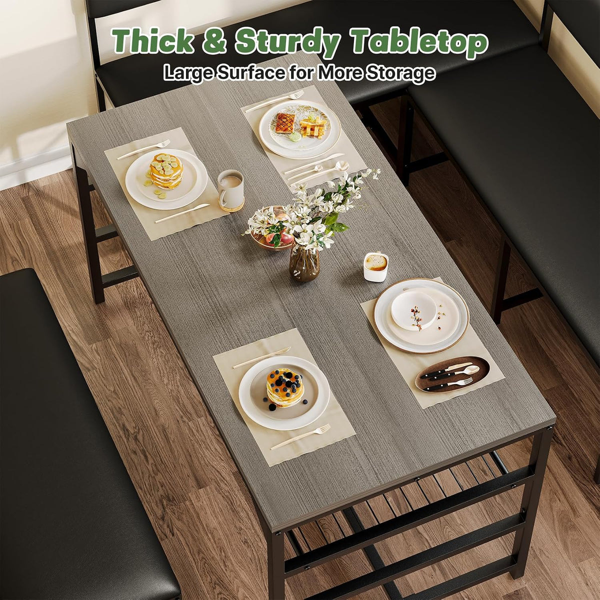 Corner Dining Table Set with Soft Seat