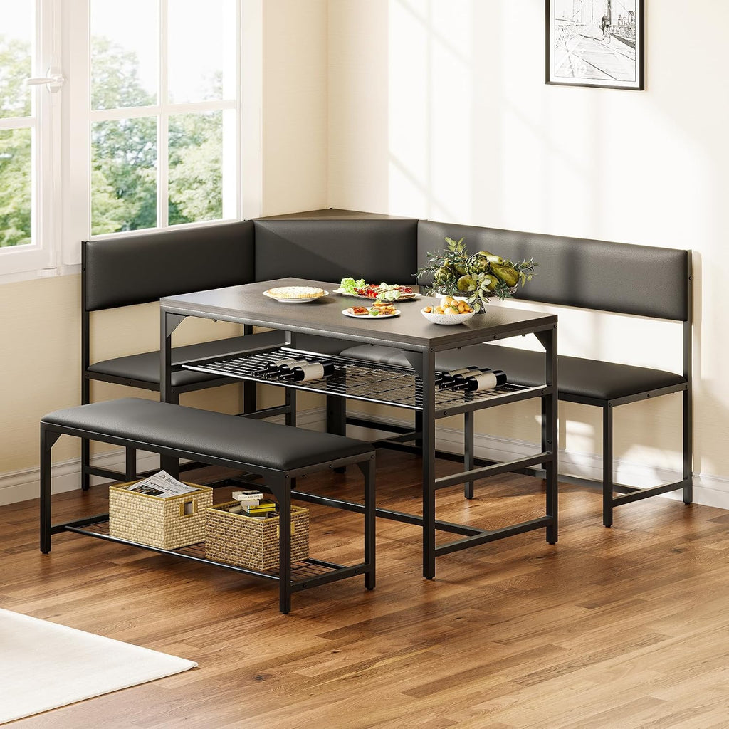 Corner Dining Table Set with Soft Seat