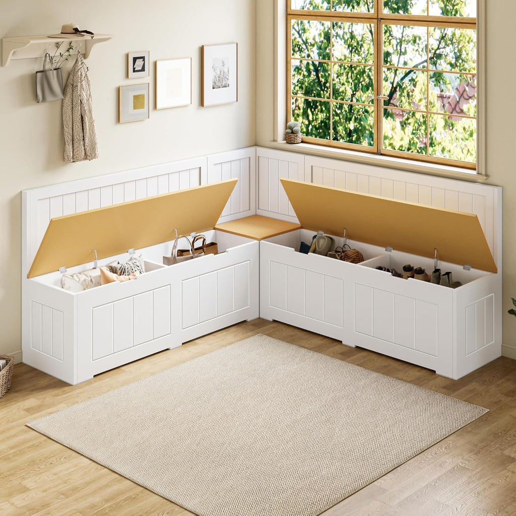 3‑Piece L‑Shaped Corner Breakfast Nook Dining Set