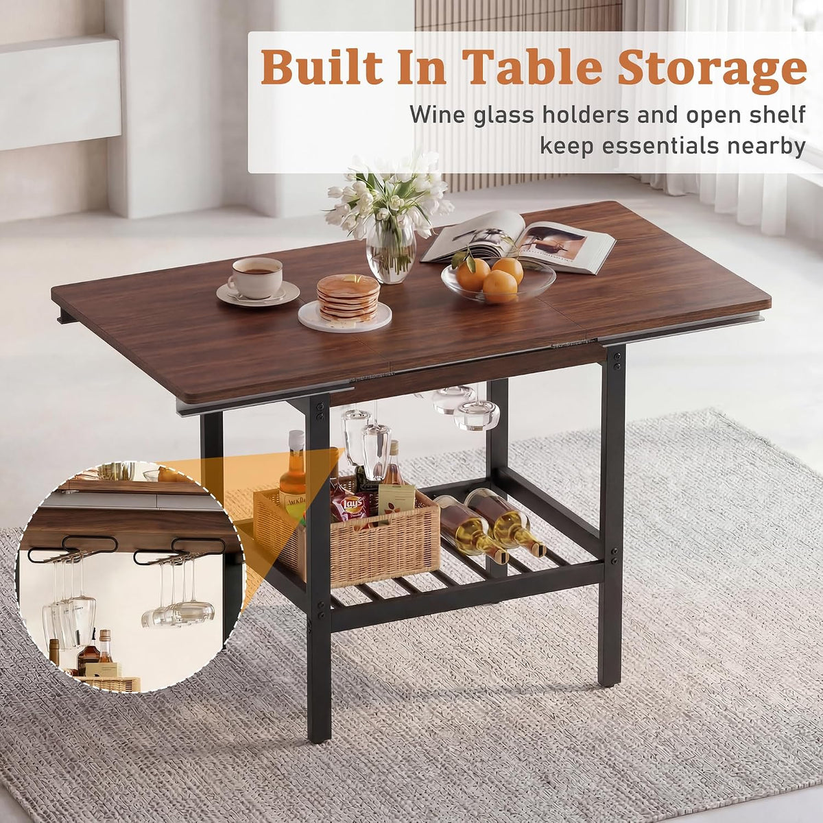 6‑Piece Extendable Breakfast Nook Dining Set
