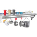 14"×48" Stainless Steel Wall Pot Rack with 6 Hooks
