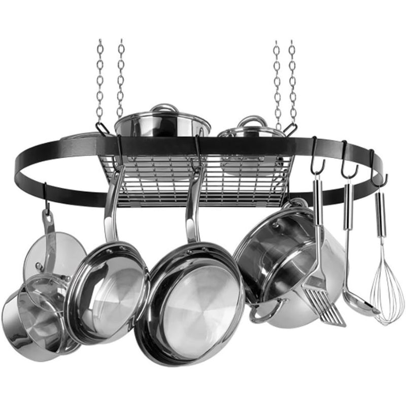 33" Oval Stainless Steel Hanging Pot Rack