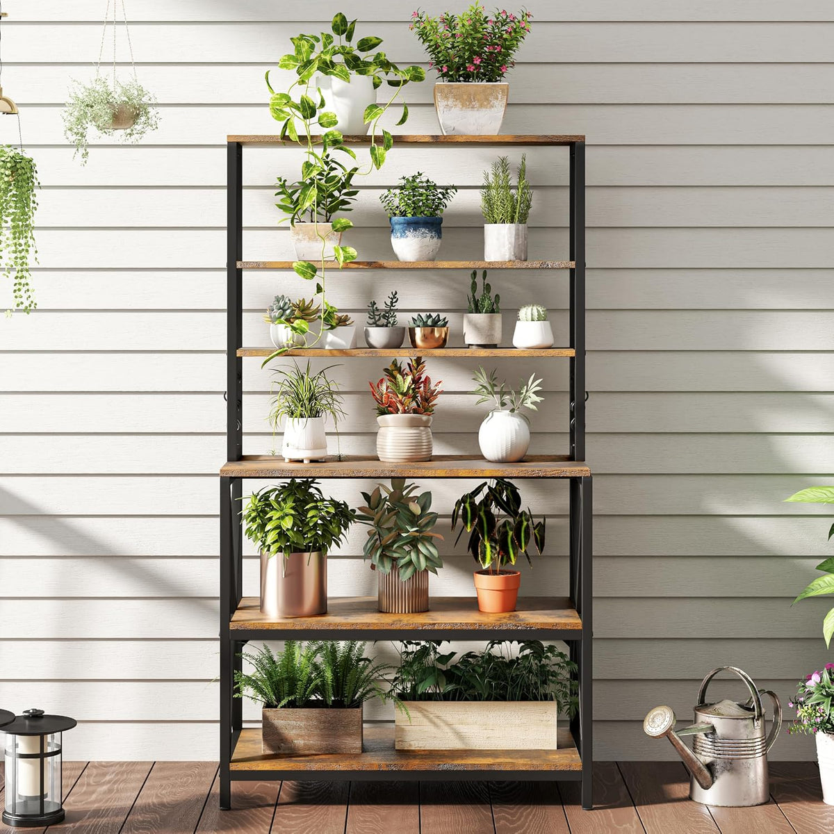 6‑Tier Rustic Brown Bakers Rack